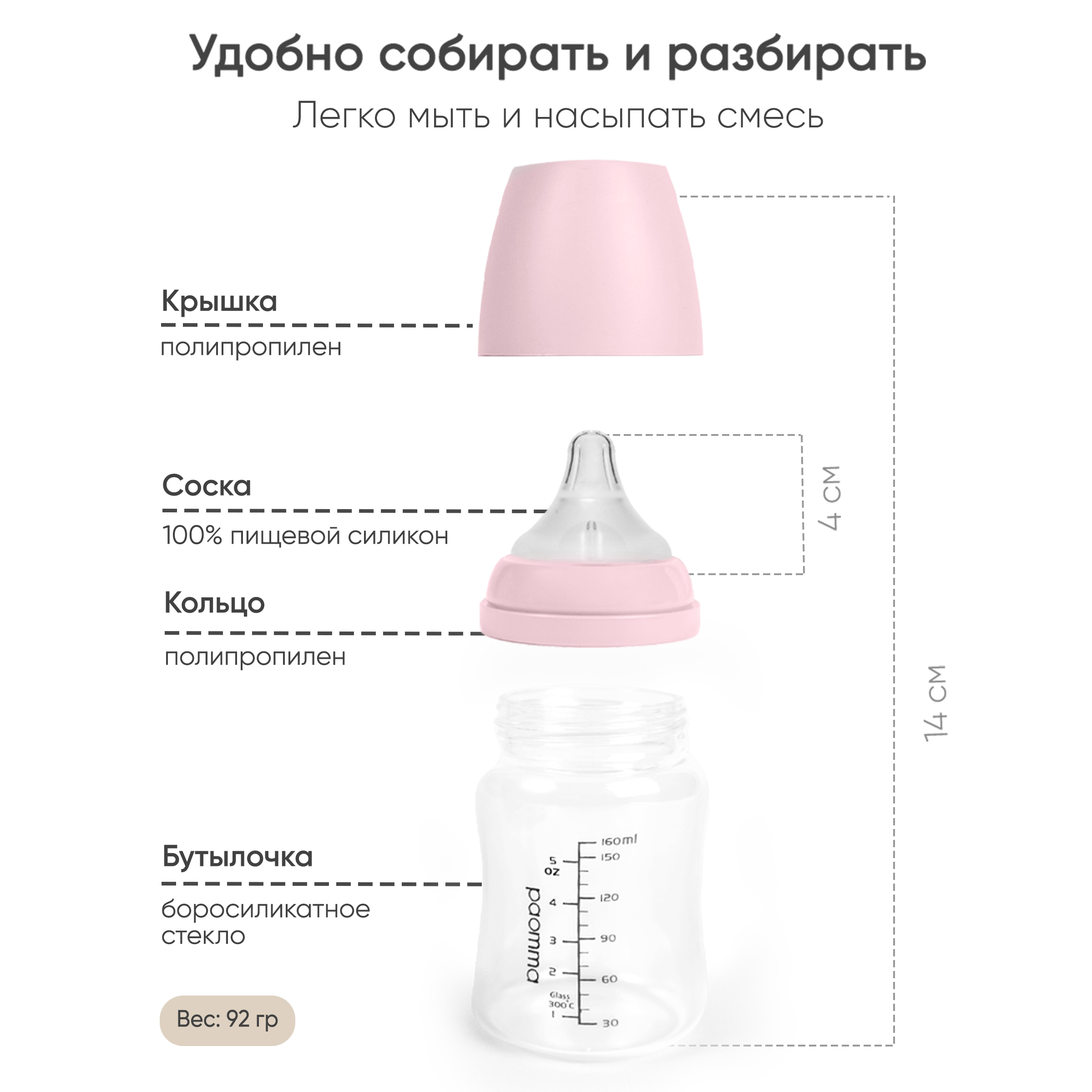 Бутылочка Paomma Anti-Colic 160 мл - фото 3