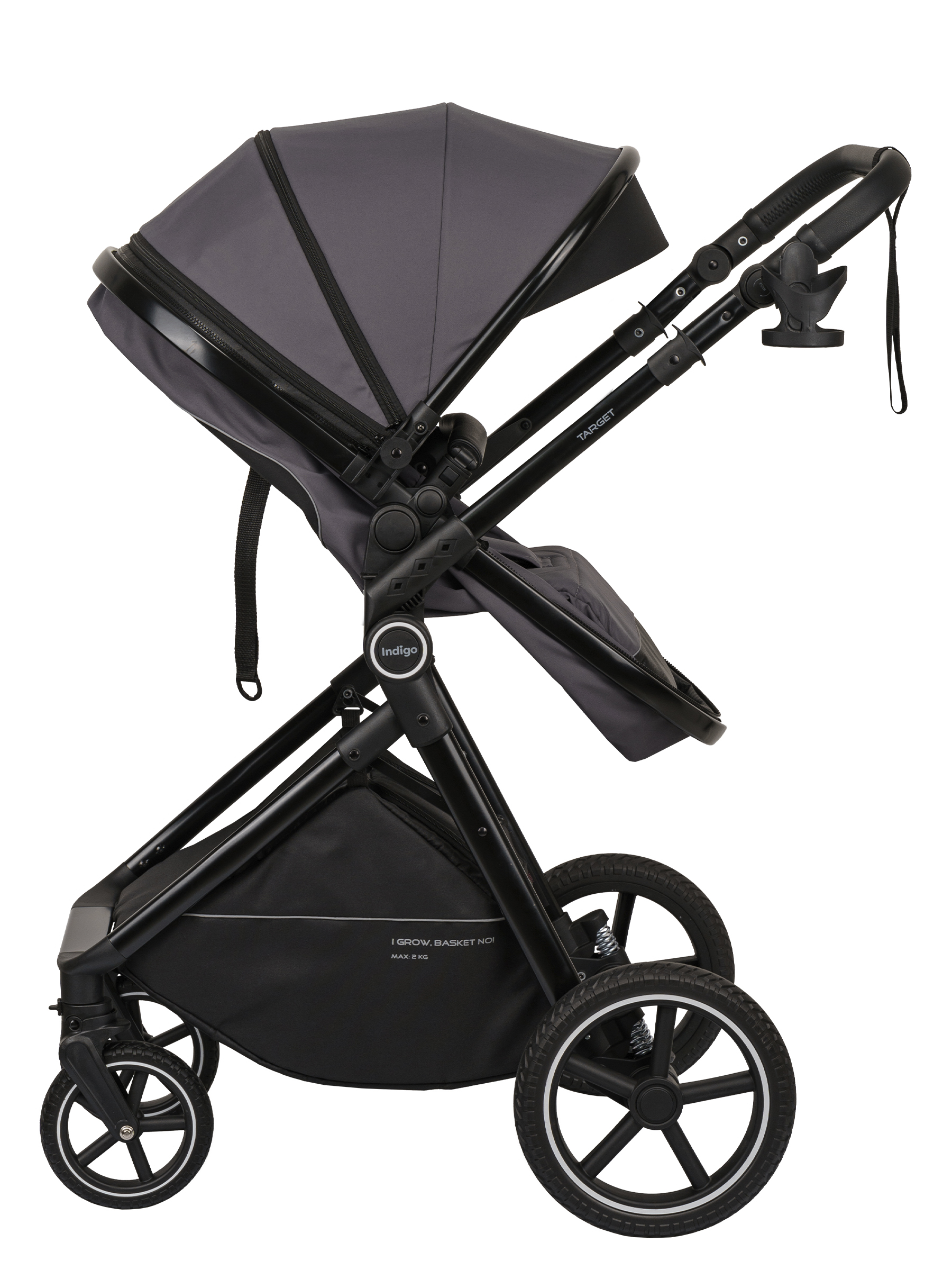 Коляска трансформер Indigo TARGET 3в1 серый - фото 29