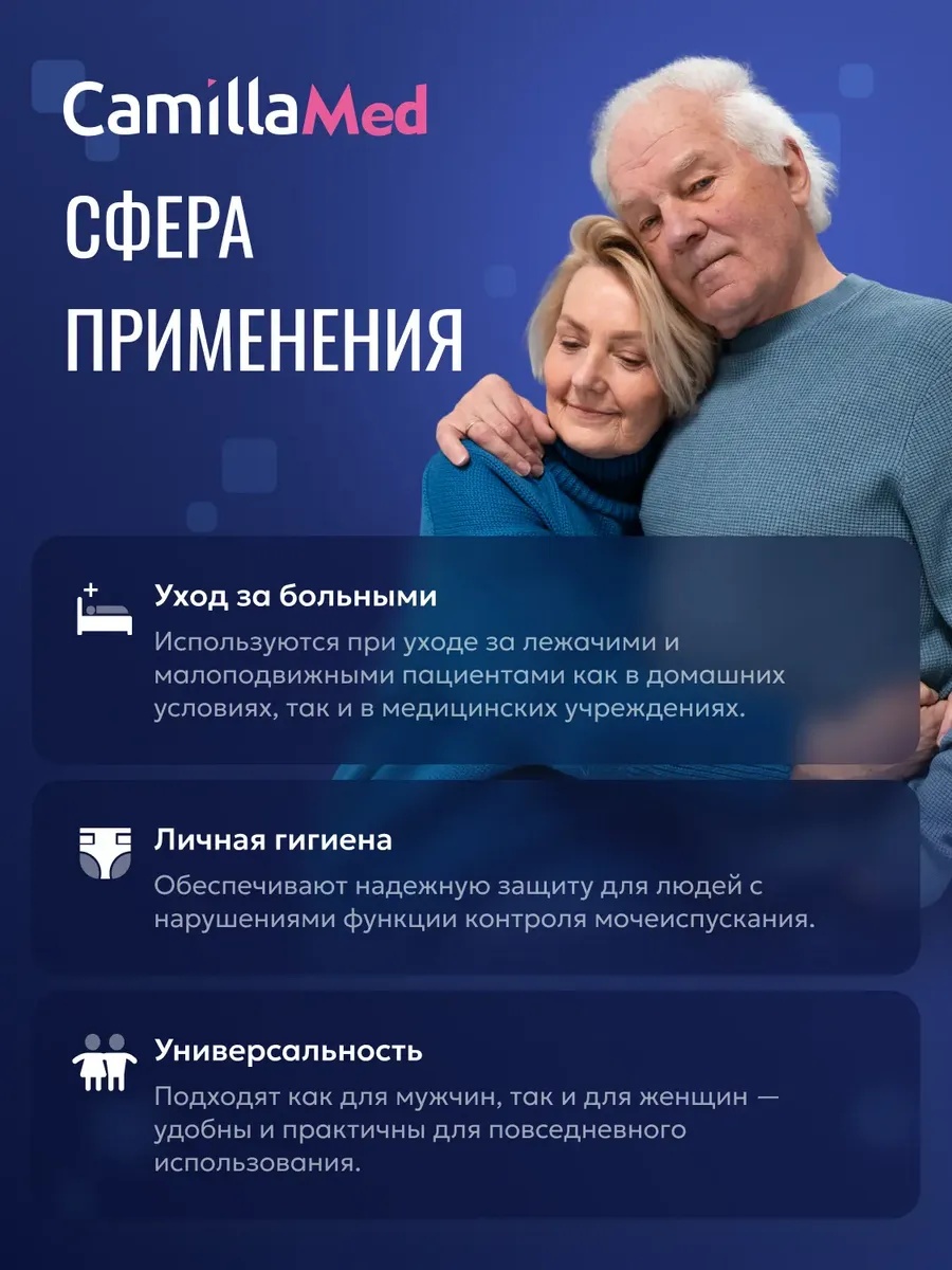 Пелёнки одноразовые CAMILLAMED 60х90 см 1 упак. 30 шт. - фото 6