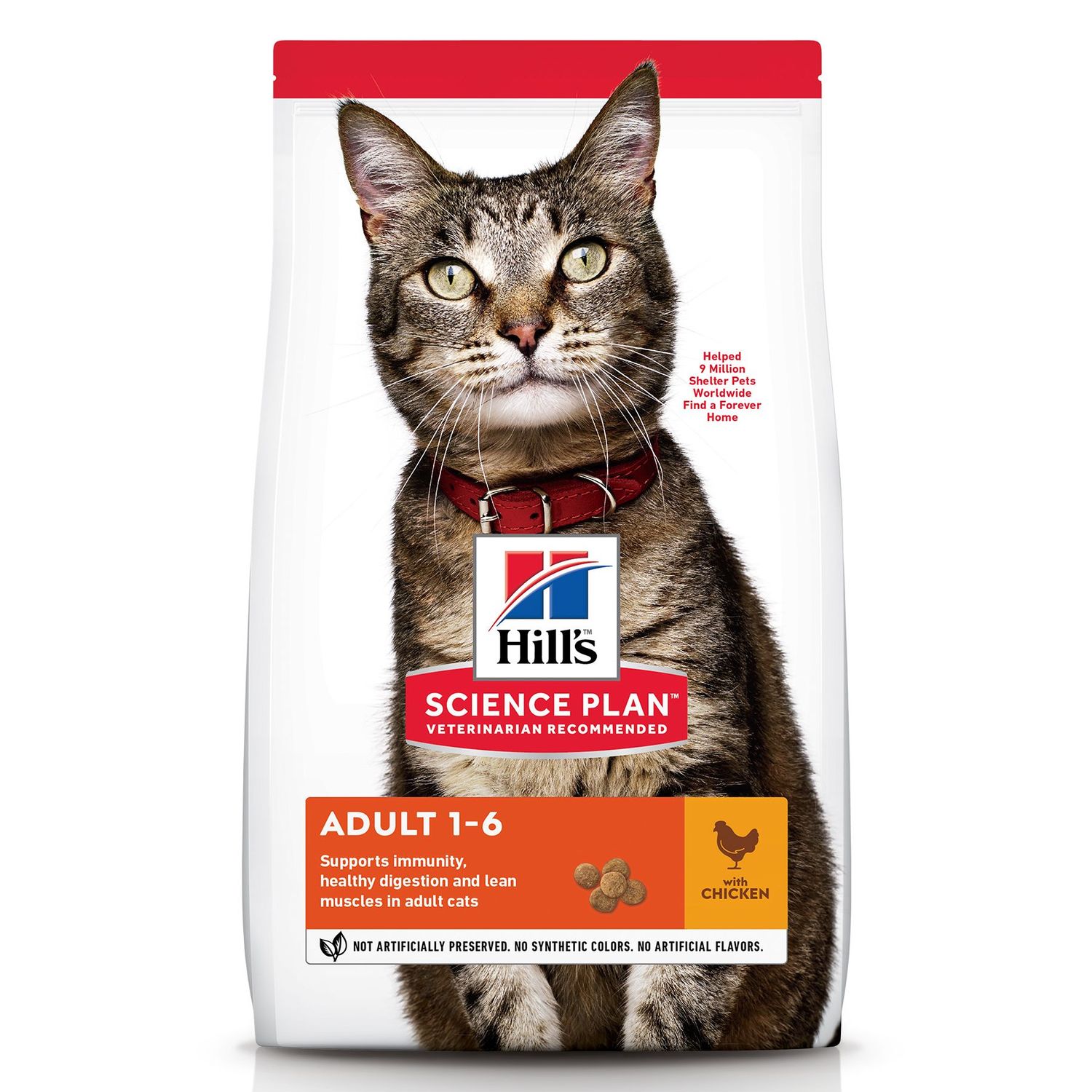 Корм сухой для кошек HILLS 1,5кг Science Plan с курицей для поддержания жизненной энергии и иммунитета - фото 1