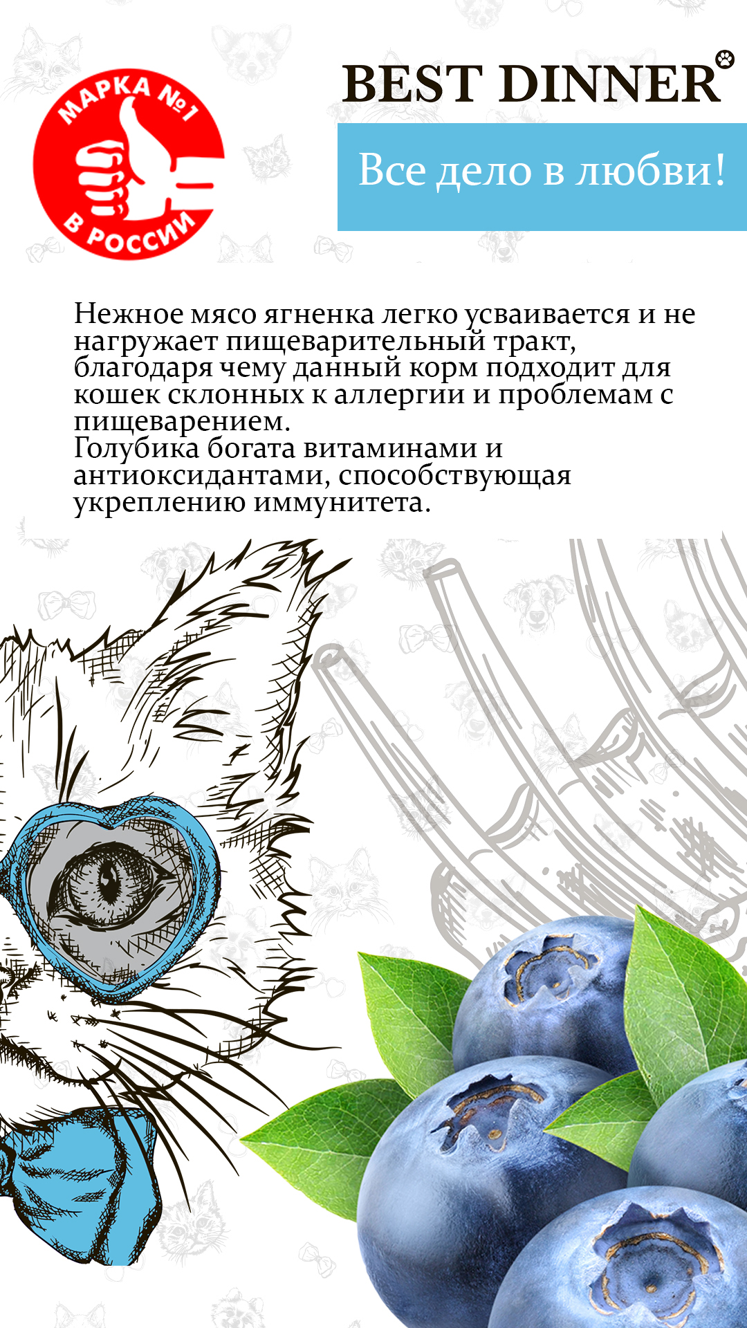 Корм сухой для кошек Best Dinner эдалт с ягненком и голубикой 1.5 кг - фото 5