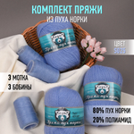 Пряжа Magic 4 Hobby Пух норки (80% пух норки, 20% полиамид) 3х50г/350м цвет голубой