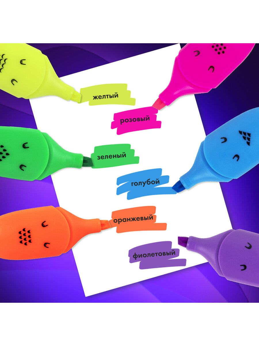 Текстовыделители Brauberg 6 цв. - фото 5