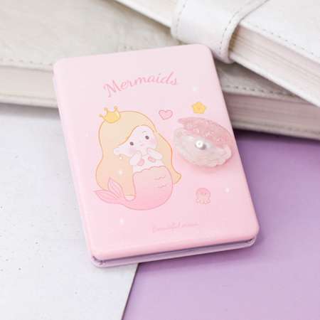 Зеркало карманное iLikeGift Mermaids pink с увеличением