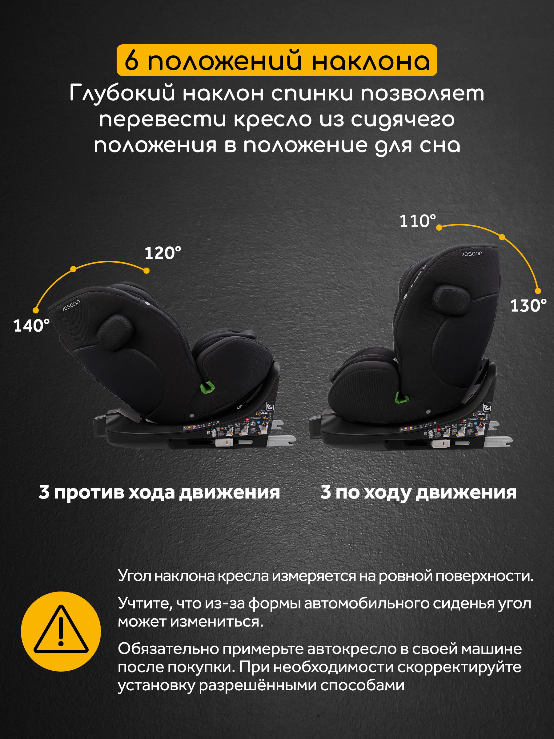 Автокресло Osann One 360 SL Iron 0-36 кг Isofix 0+/1/2/3 (0-36 кг) серый - фото 4