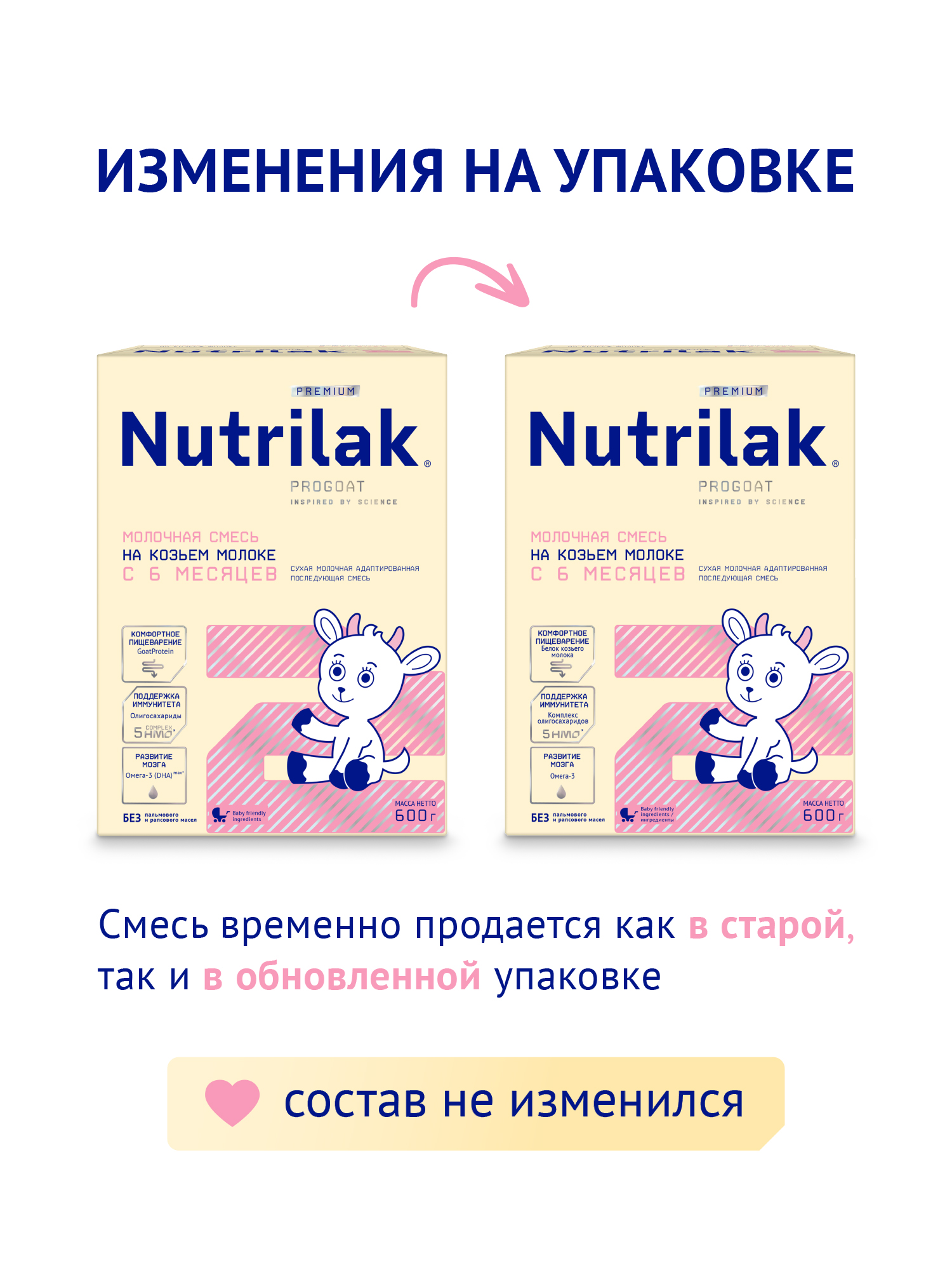 Смесь молочная сухая Нутрилак (Nutrilak) 2 Premium на козьем молоке 600г - фото 2