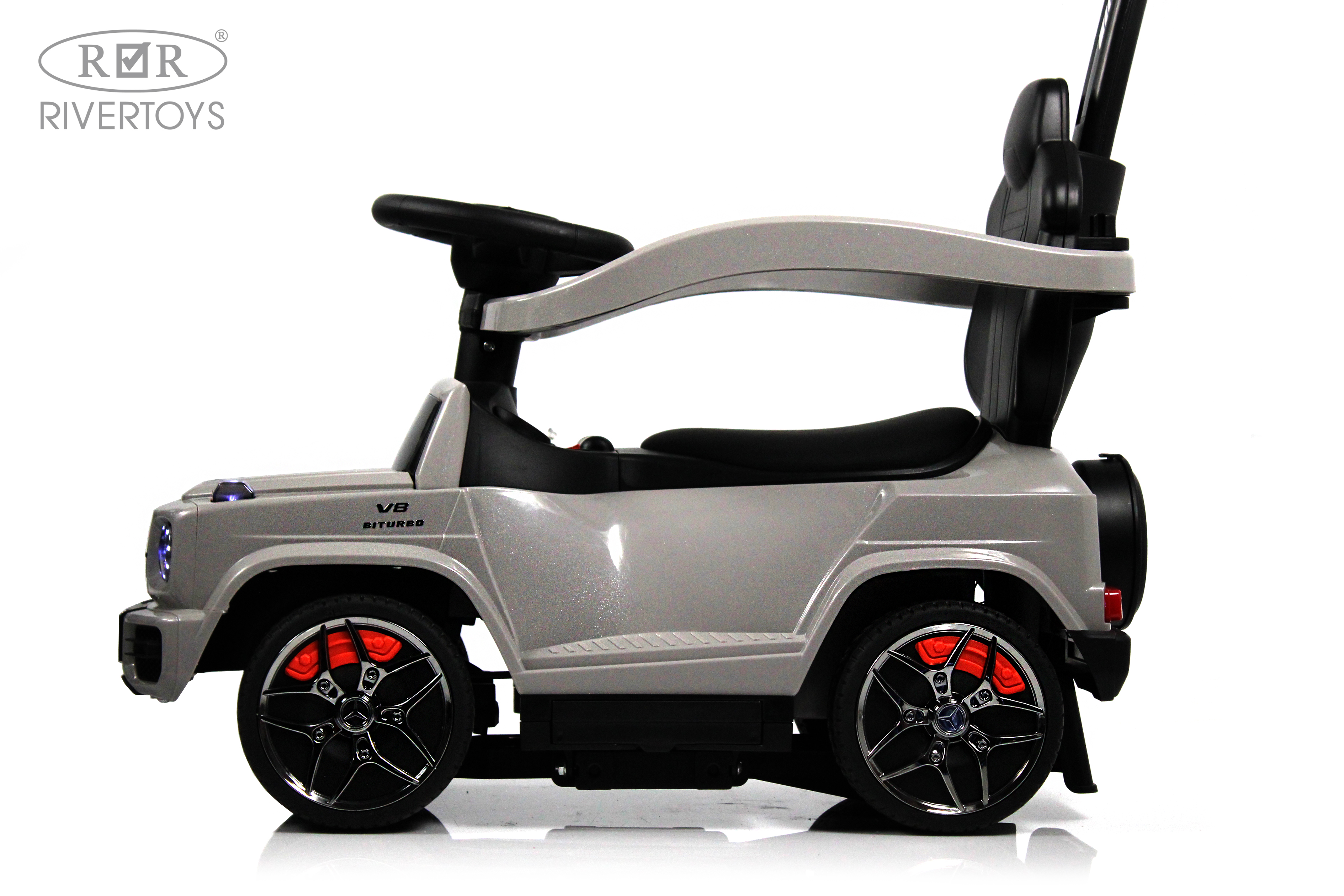 Каталка RIVERTOYS Mercedes-Benz G63 Grey Diamond серый - фото 18