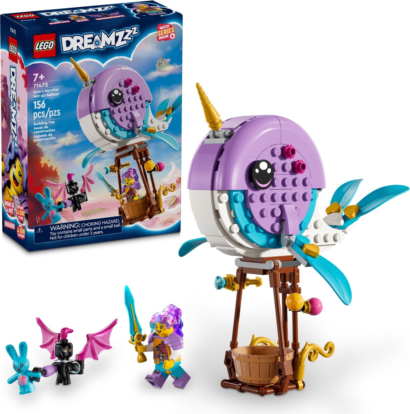 Изображение товара Конструктор LEGO DREAMZzz Воздушный шар НарвалИззи 71472 917 деталей Изображение товара Конструктор LEGO DREAMZzz Воздушный шар НарвалИззи 71472 917 деталей