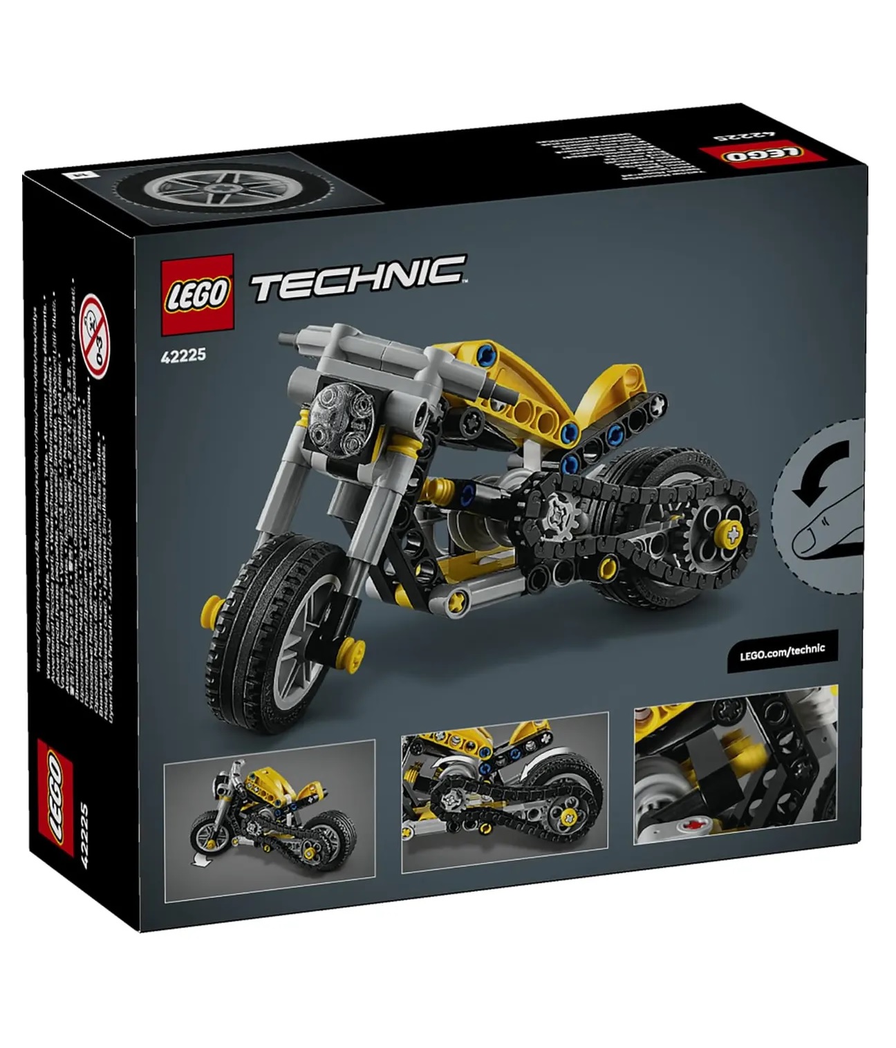 Конструктор LEGO Technic Желтый мотоцикл 151 дет. - фото 3