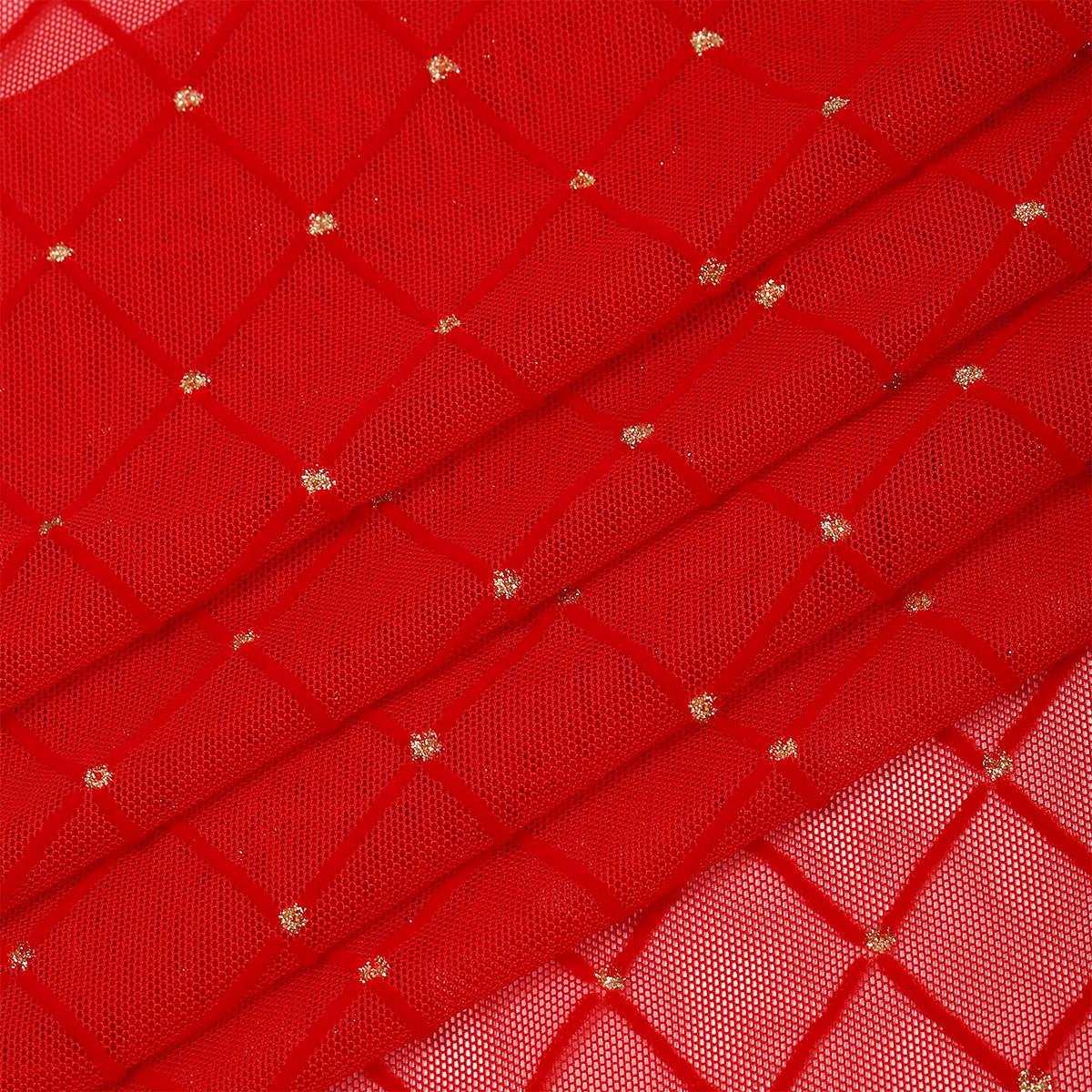 Ткань TBY Сетка эластичная цвет красный уп.1м - фото 6