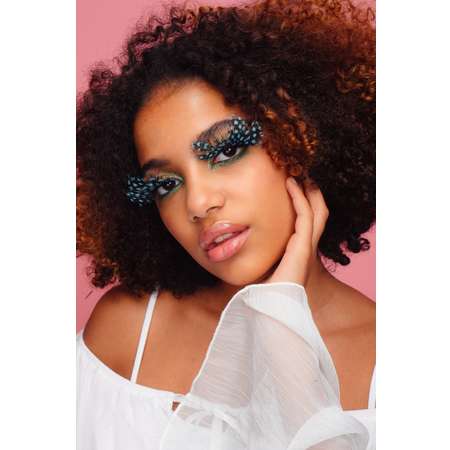 Накладные Ресницы Lukky Fresh Lash перьевые бирюзовый горох