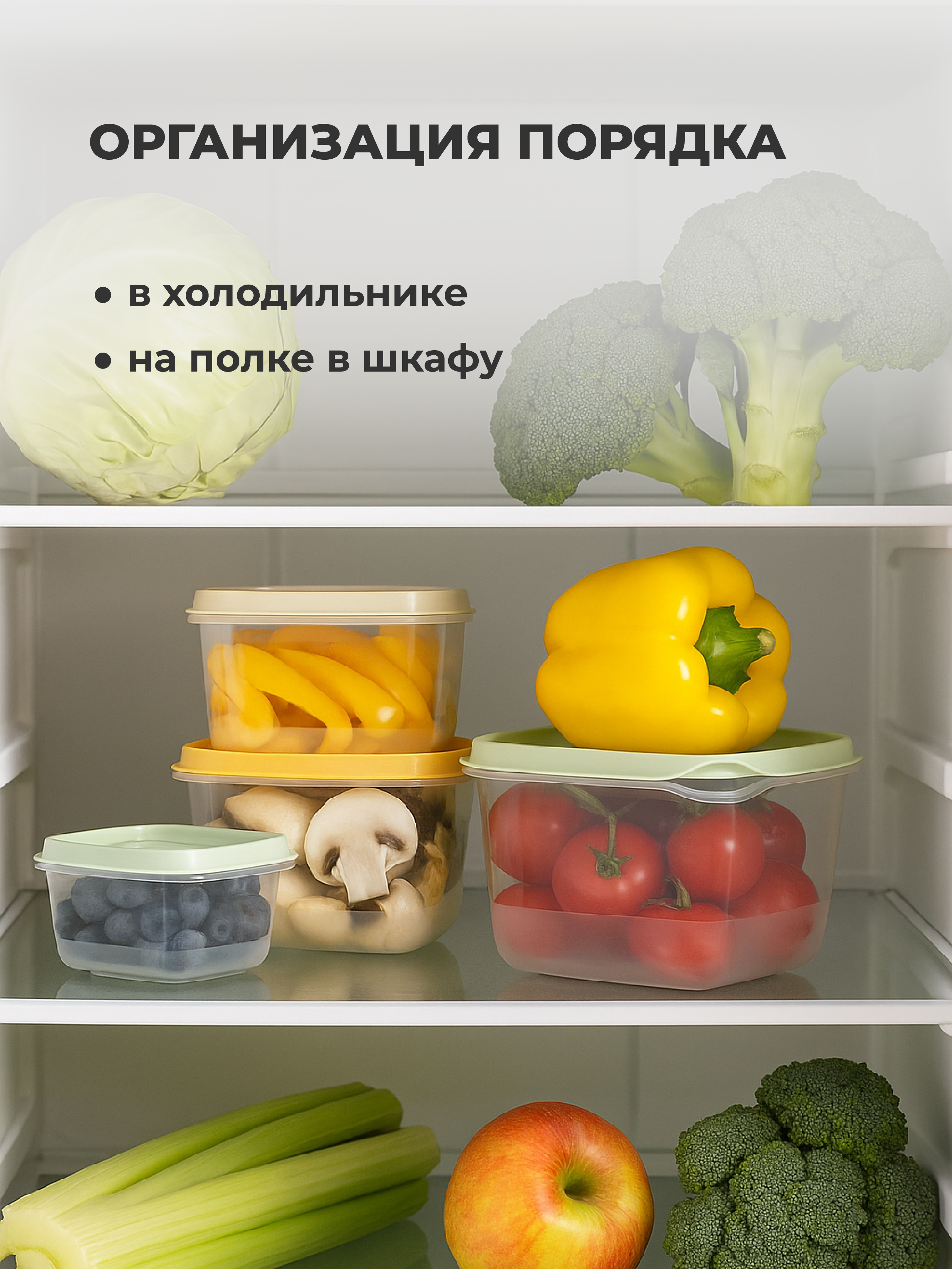 Комплект контейнеров для продуктов Phibo CLEVER 5шт., 0,12л + 0,25л + 0,45л + 0,75л + 1,2л - фото 6