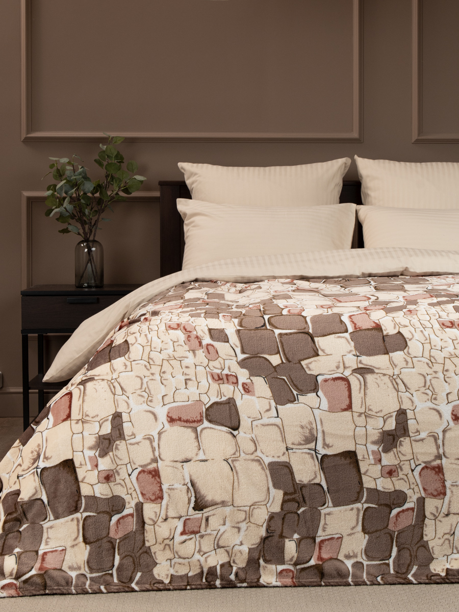 Плед TexRepublic Камешки 140 x 200 см велсофт - фото 1