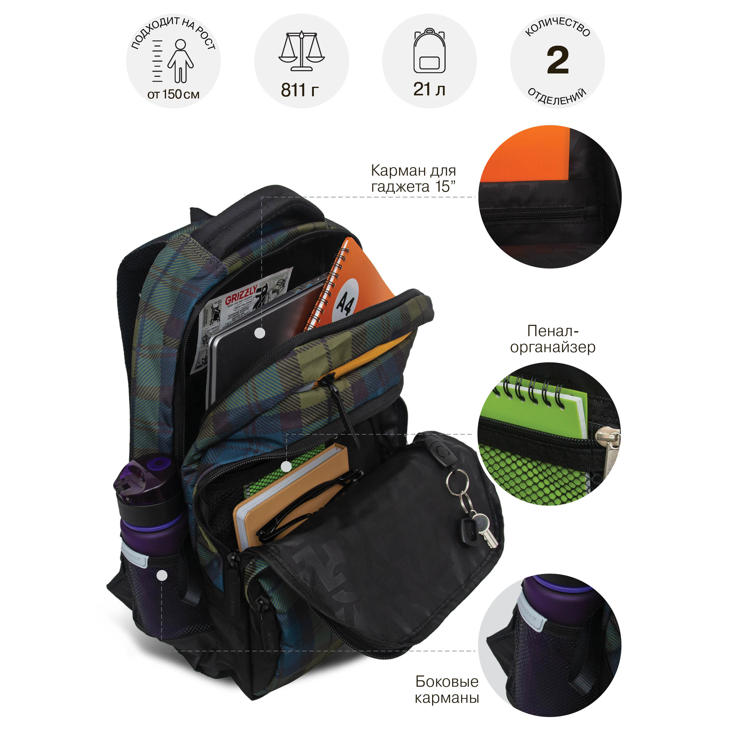 Рюкзак Grizzly - фото 7