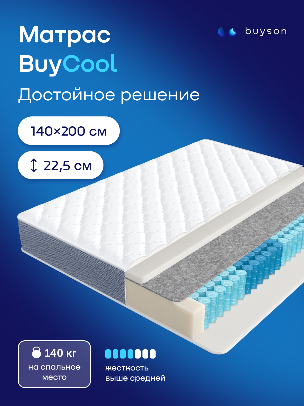 Матрас buyson BuyCool 140х200 - фото 1