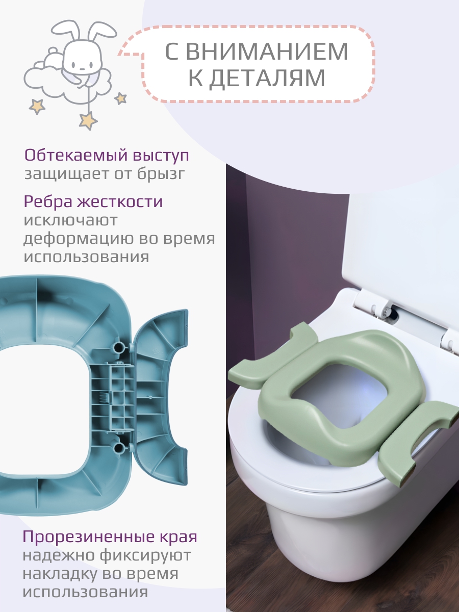 Накладка на унитаз KidWick Square Дорожный голубой - фото 3