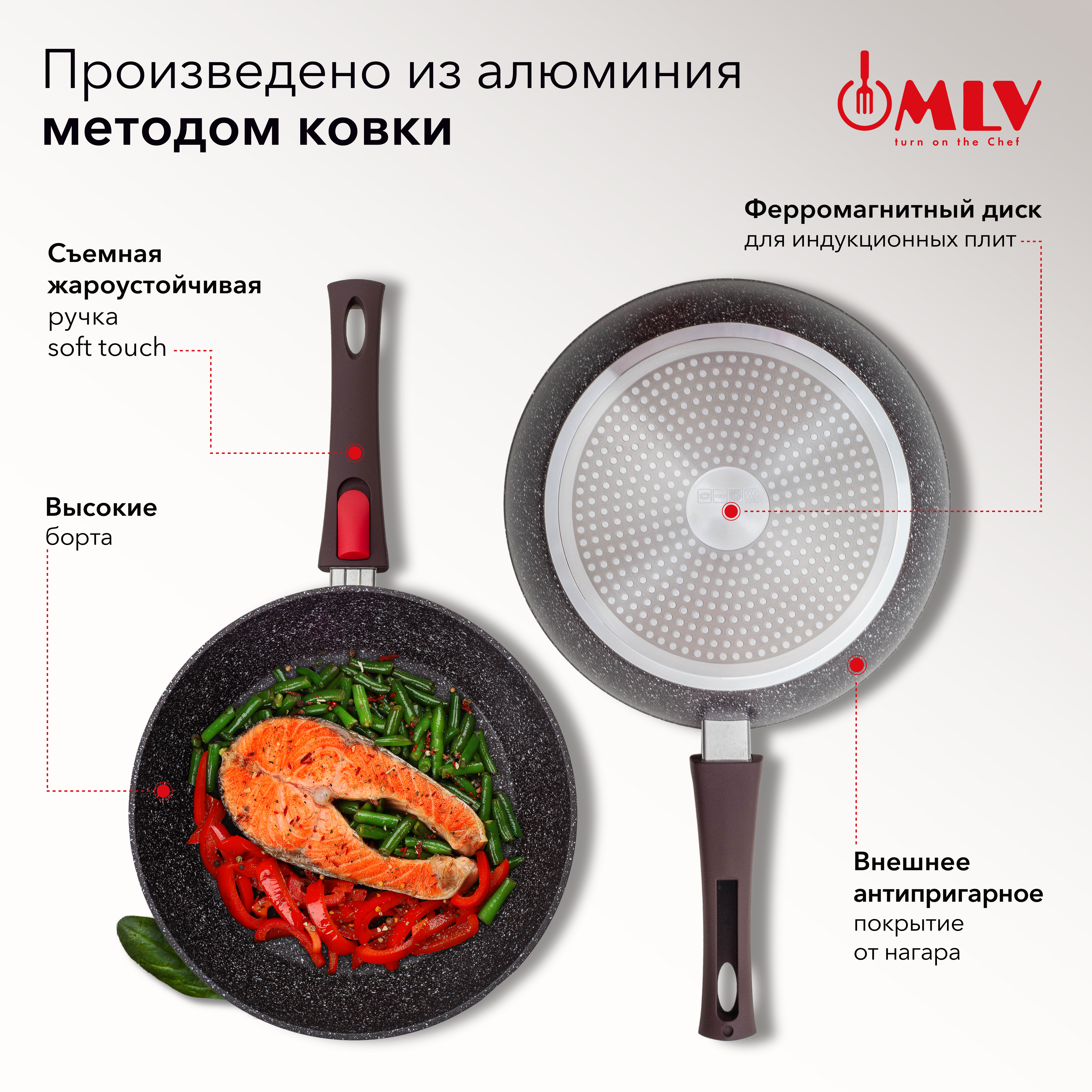 Сковорода со съемной ручкой Moulin Villa Chocolate Pie 26 см - фото 2