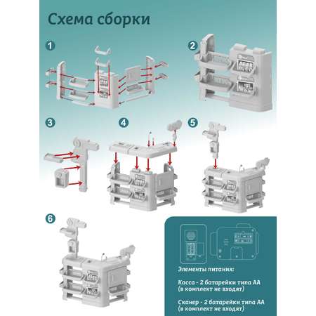 Игровой набор AMORE BELLO прилавок, касса, продукты, тележки и корзинки