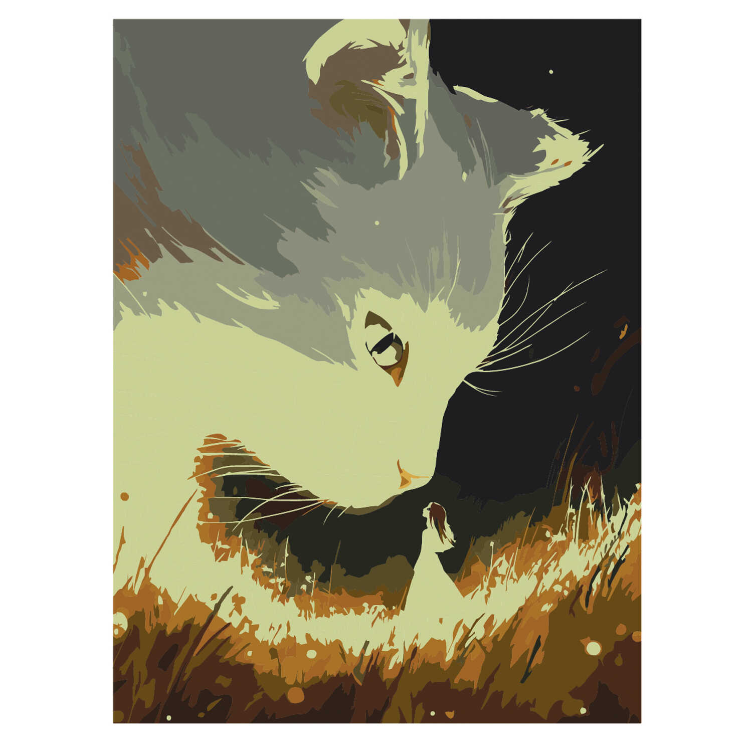 Картина по номерам Феникс + Лунный кот - фото 2