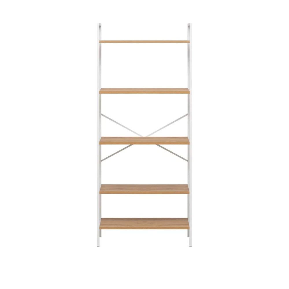 Стеллаж Leset Стилвуд 25 широкий 5 полок Белый/Дуб крафт золотой - фото 7