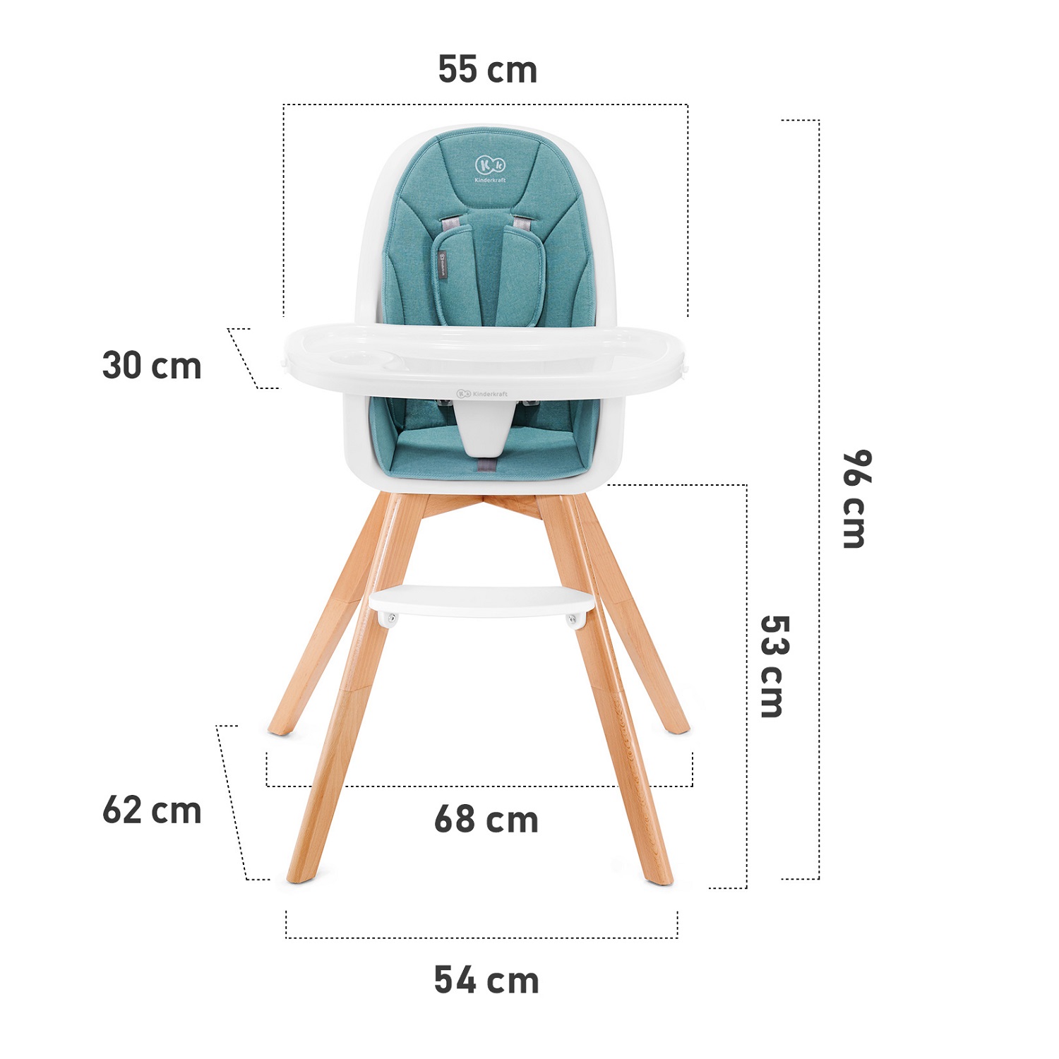 Стульчик для кормления Kinderkraft Tixi Pink 2 в 1 - фото 2