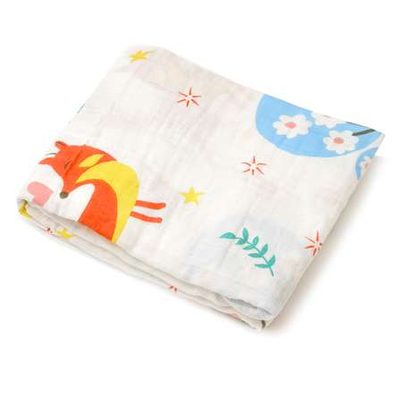 Пеленка муслиновая Baby Nice 120х120 Лисы и совы L304/24