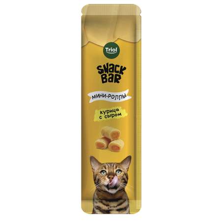 Лакомство для кошек Triol Snack Bar 40г мини-роллы с начинкой из курицы с сыром