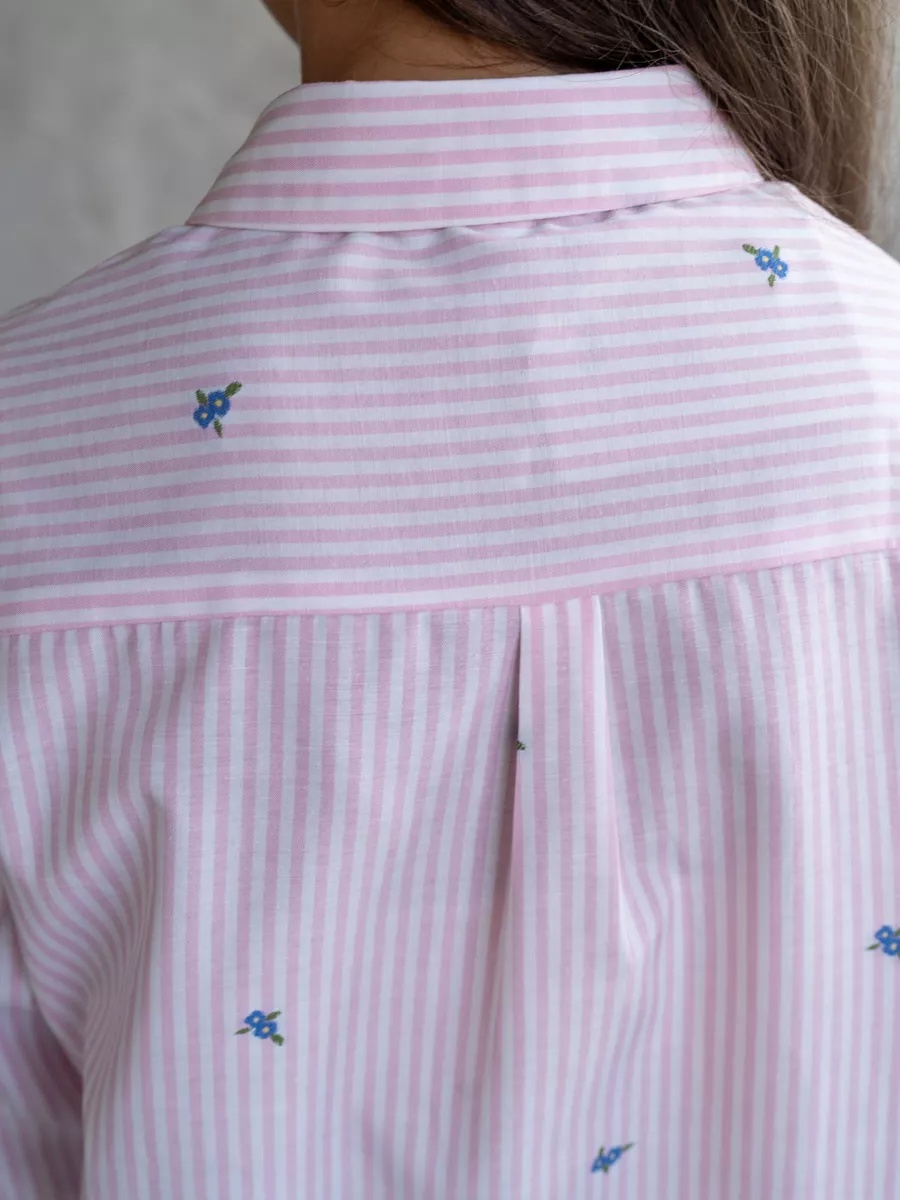 Рубашка TForma MD8188_розовая_полоска - фото 9