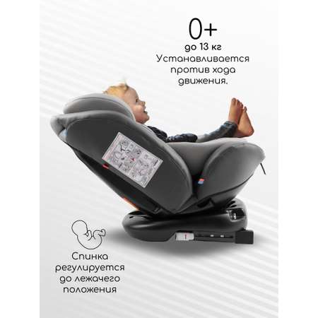 Автокресло Amarobaby Brilliant Isofix 0+/1/2/3 (0-36 кг) серый