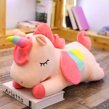 Мягкая игрушка Kisme Единорог 50 см розовый