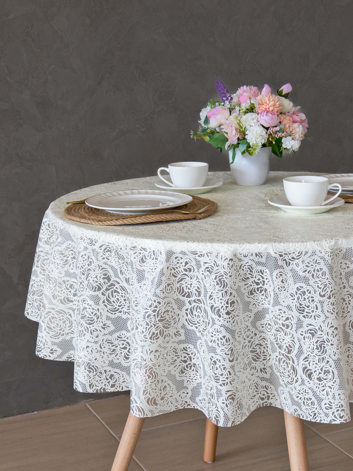 Скатерть круглая на стол VILINA Элегия d-128 см - фото 6