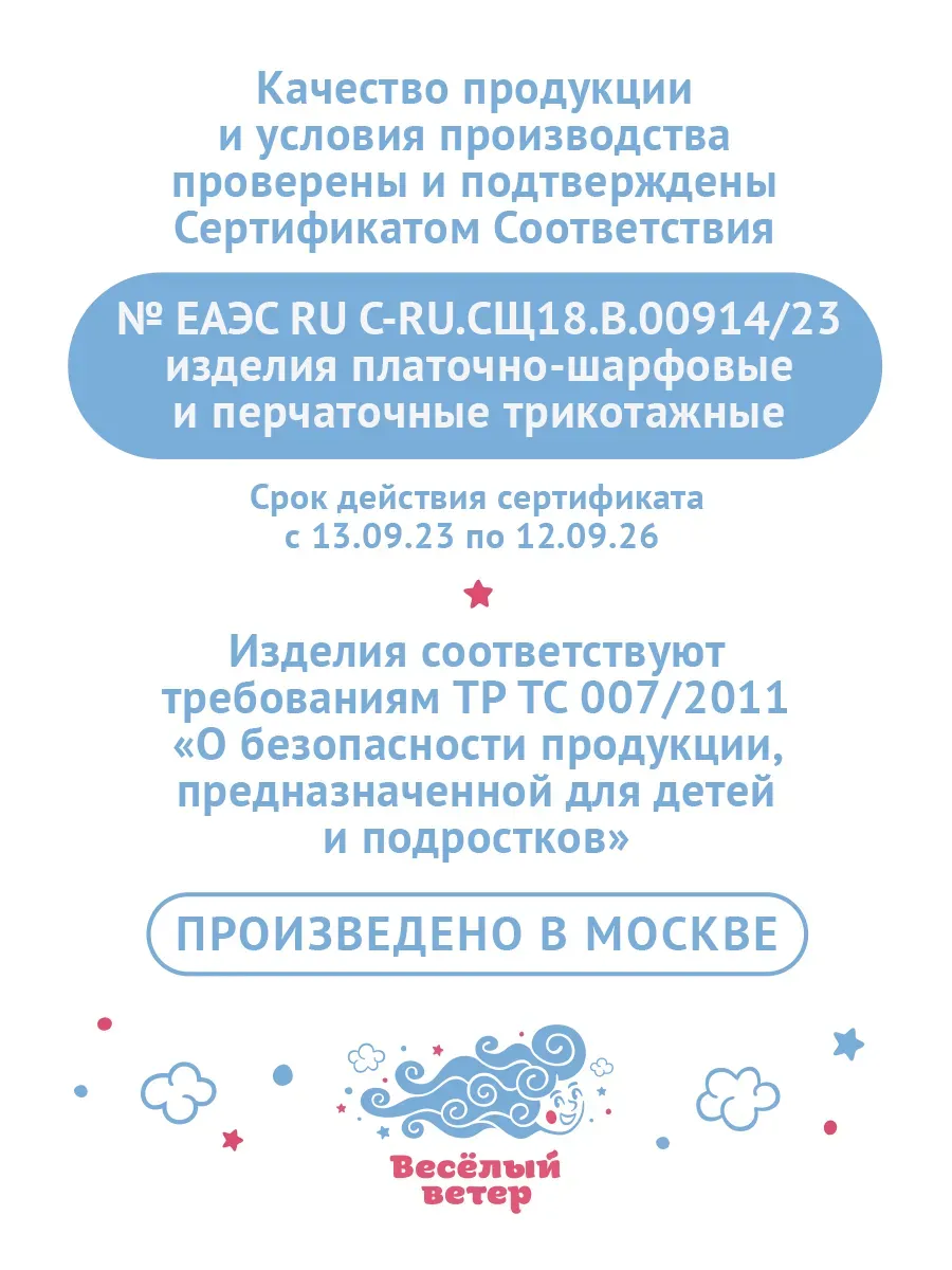 Варежки Веселый ветер VW01GB1450197 - фото 10
