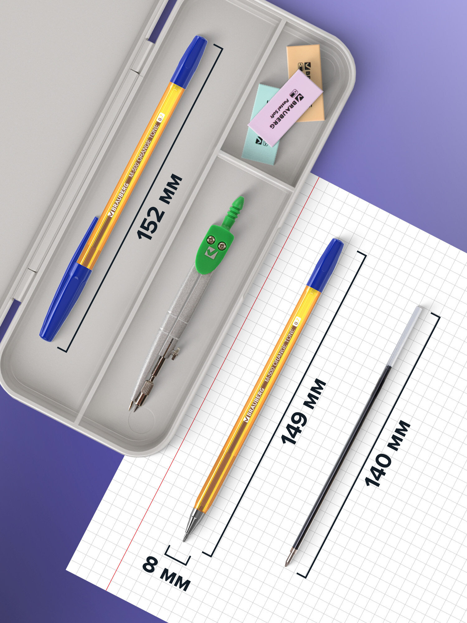 Ручка шариковая Brauberg 50 шт. - фото 3