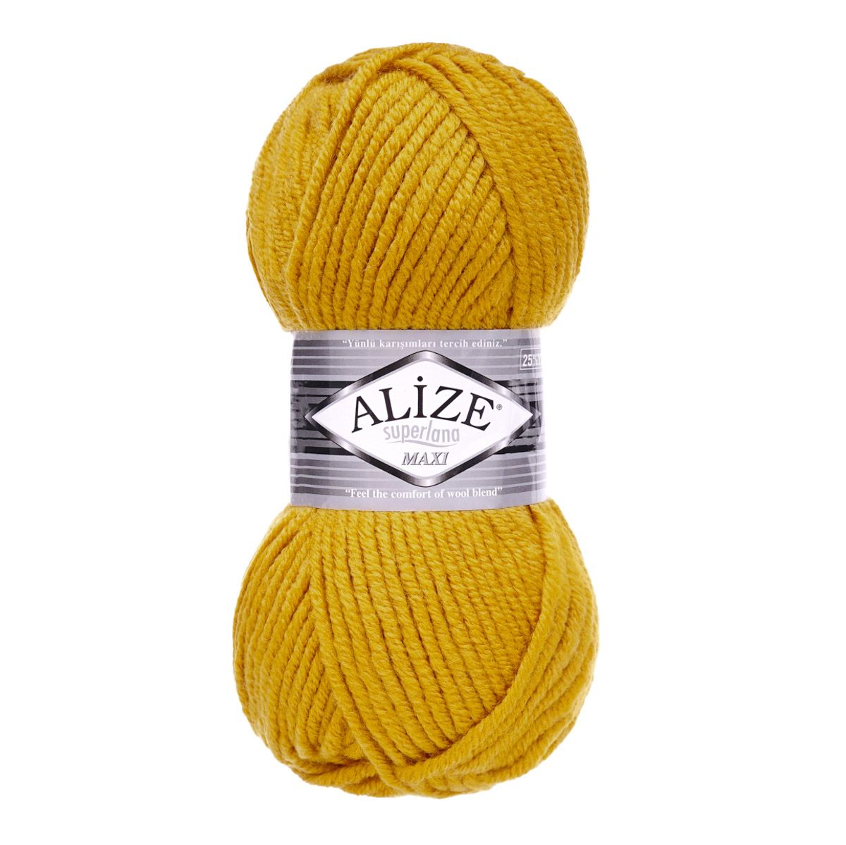 Пряжа Alize полушерстяная мягкая теплая Superlana maxi 100 гр 100 м 5 мотков 02 шафран - фото 6