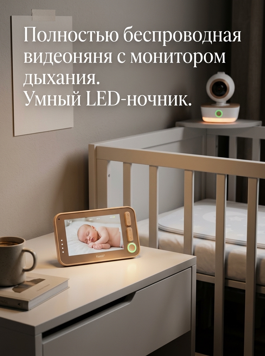 Видеоняня Ramili с монитором дыхания RV1300SP - фото 3