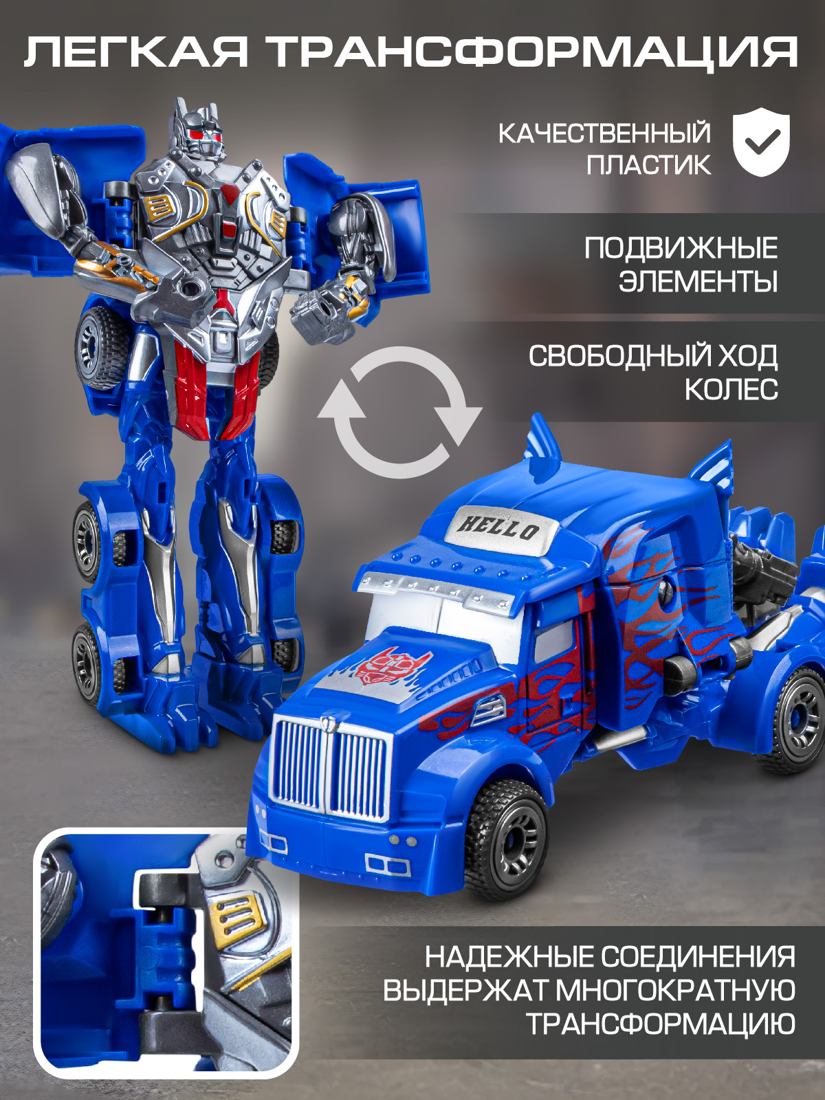 Игровой набор AUTODRIVE Роботы трансформеры Машинки - фото 4