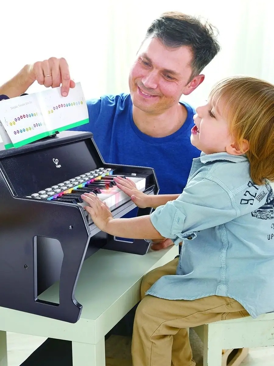 Игрушка музыкальная Hape Пианино черное детское пианино - фото 3