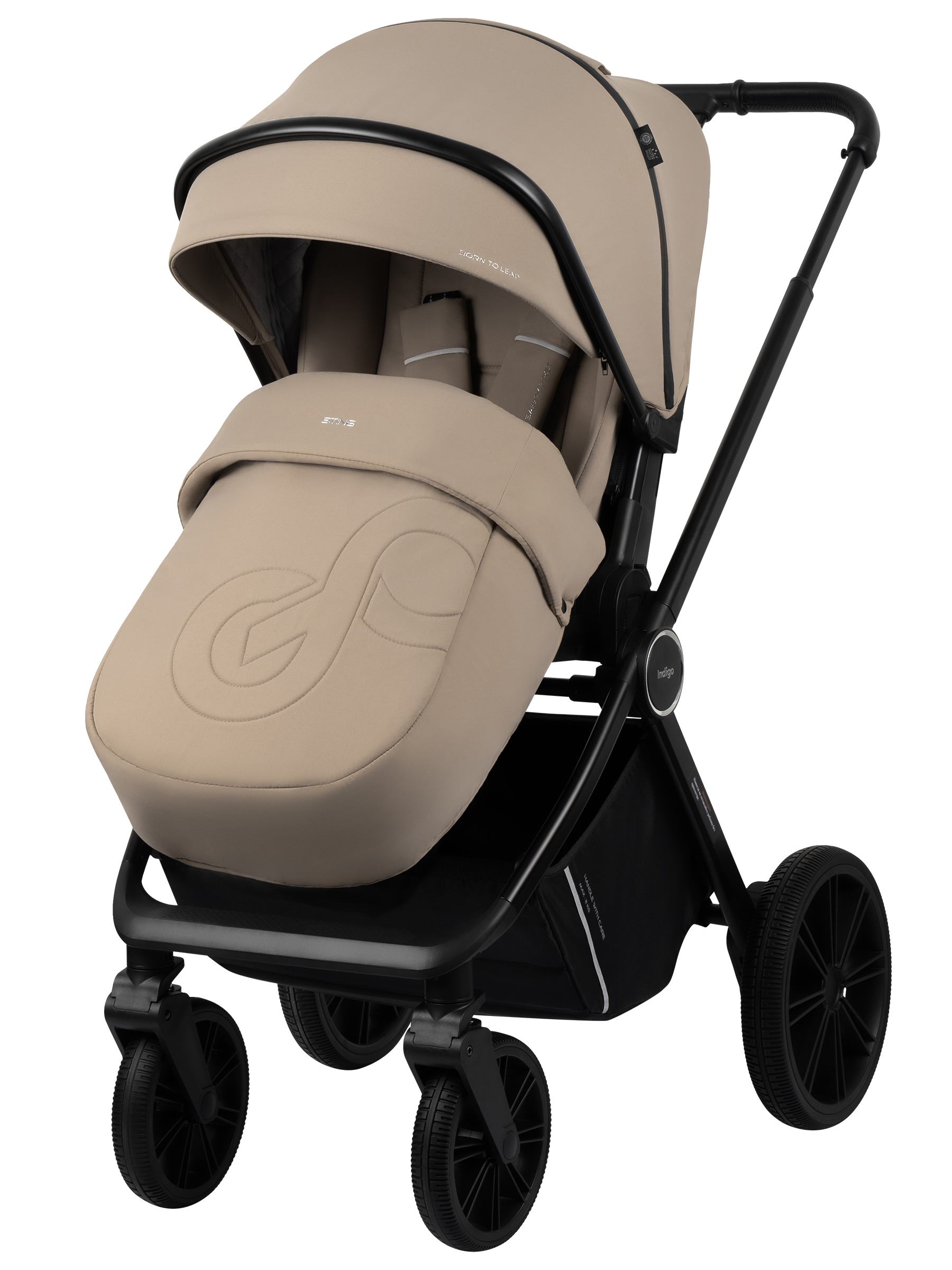 Коляска 2в1 Indigo Sting бежевый - фото 8