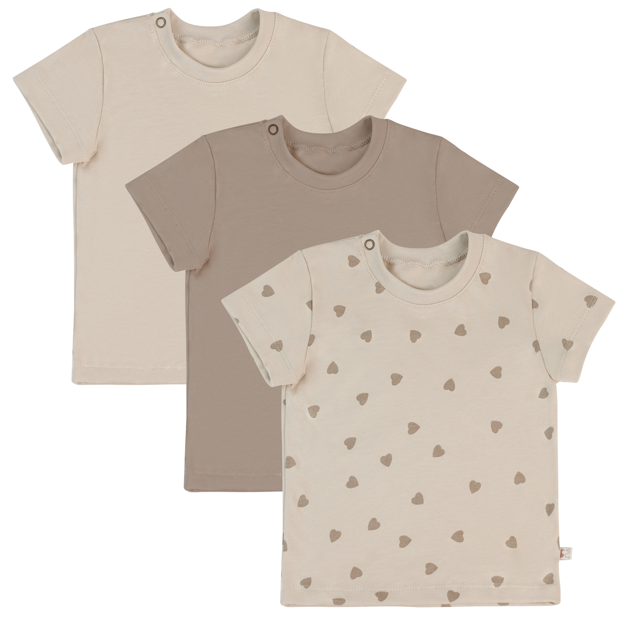 Футболка 3 шт Фабрика Бамбук MU015004KNR/116MU/Шоколад сердечки - фото 1