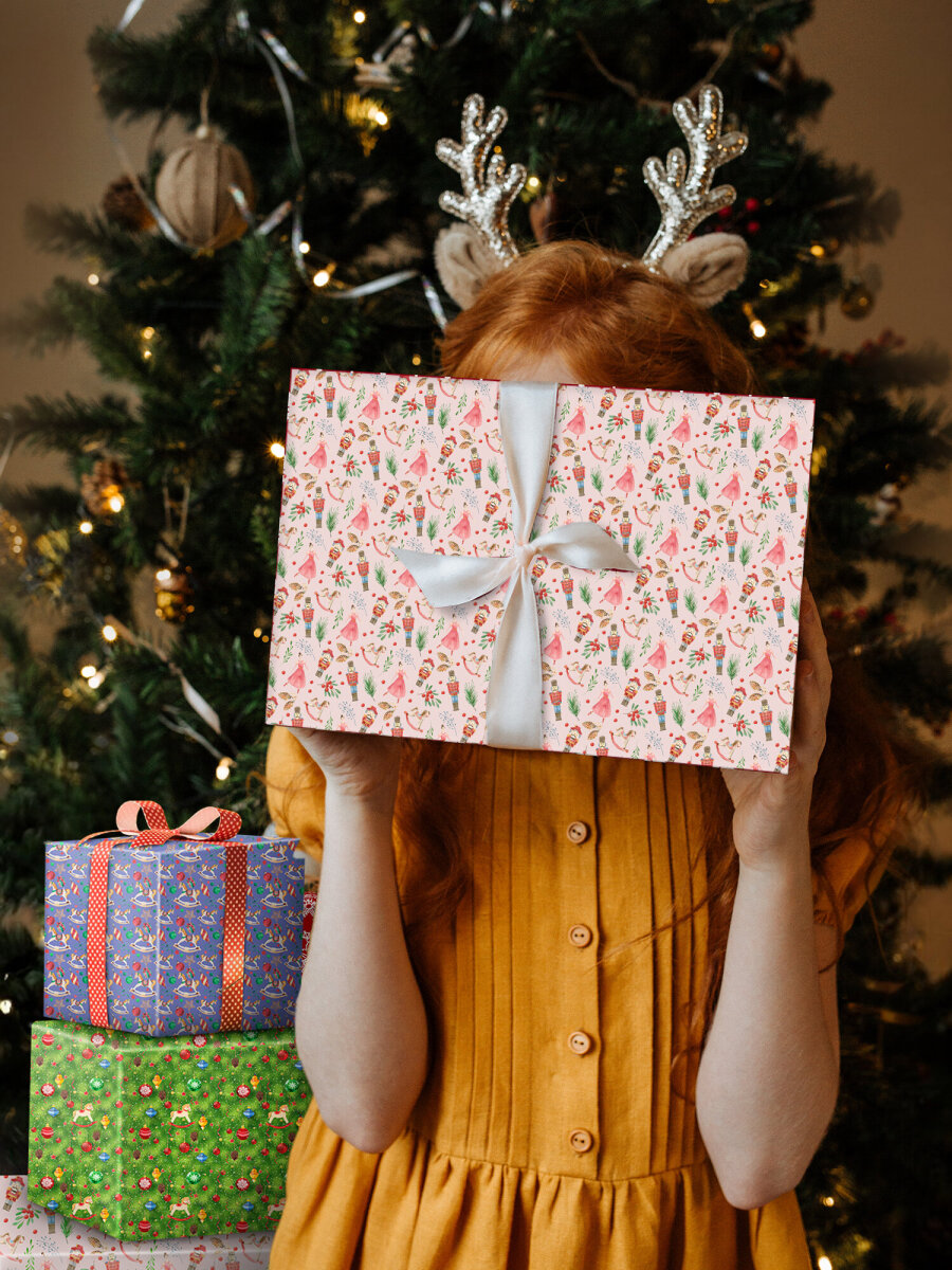 Упаковочная бумага Золотая сказка для новогодних подарков в рулоне набор 3 штуки - фото 4