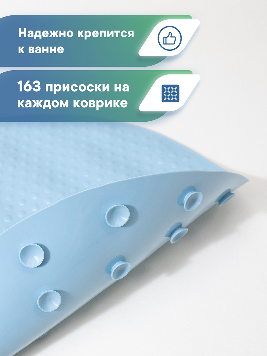 Коврик для ванной VILINA голубой 0.38 x 0.68 см 1 шт. - фото 2