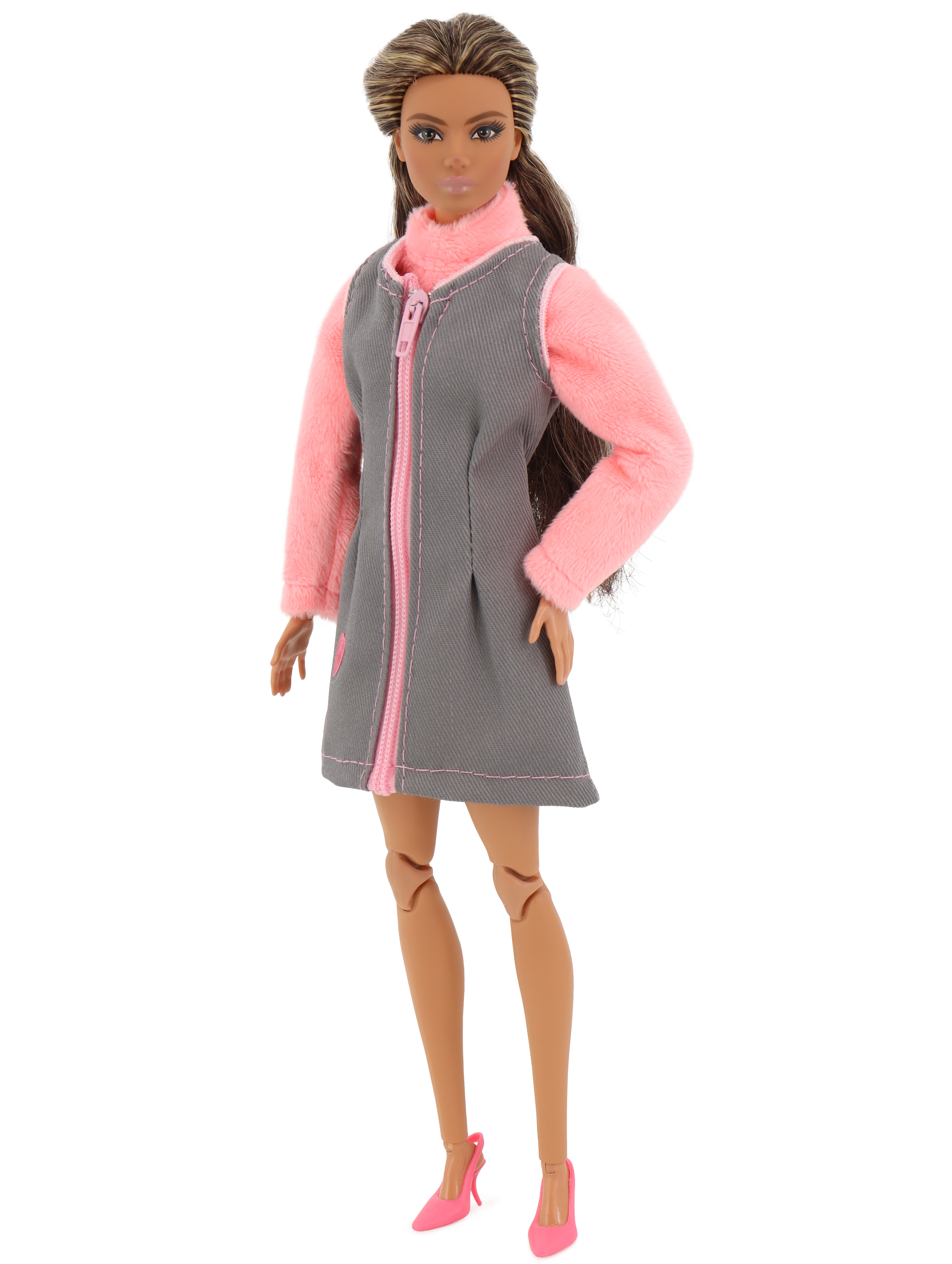 Одежда для кукол Модница 7777серый&розовый - фото 2
