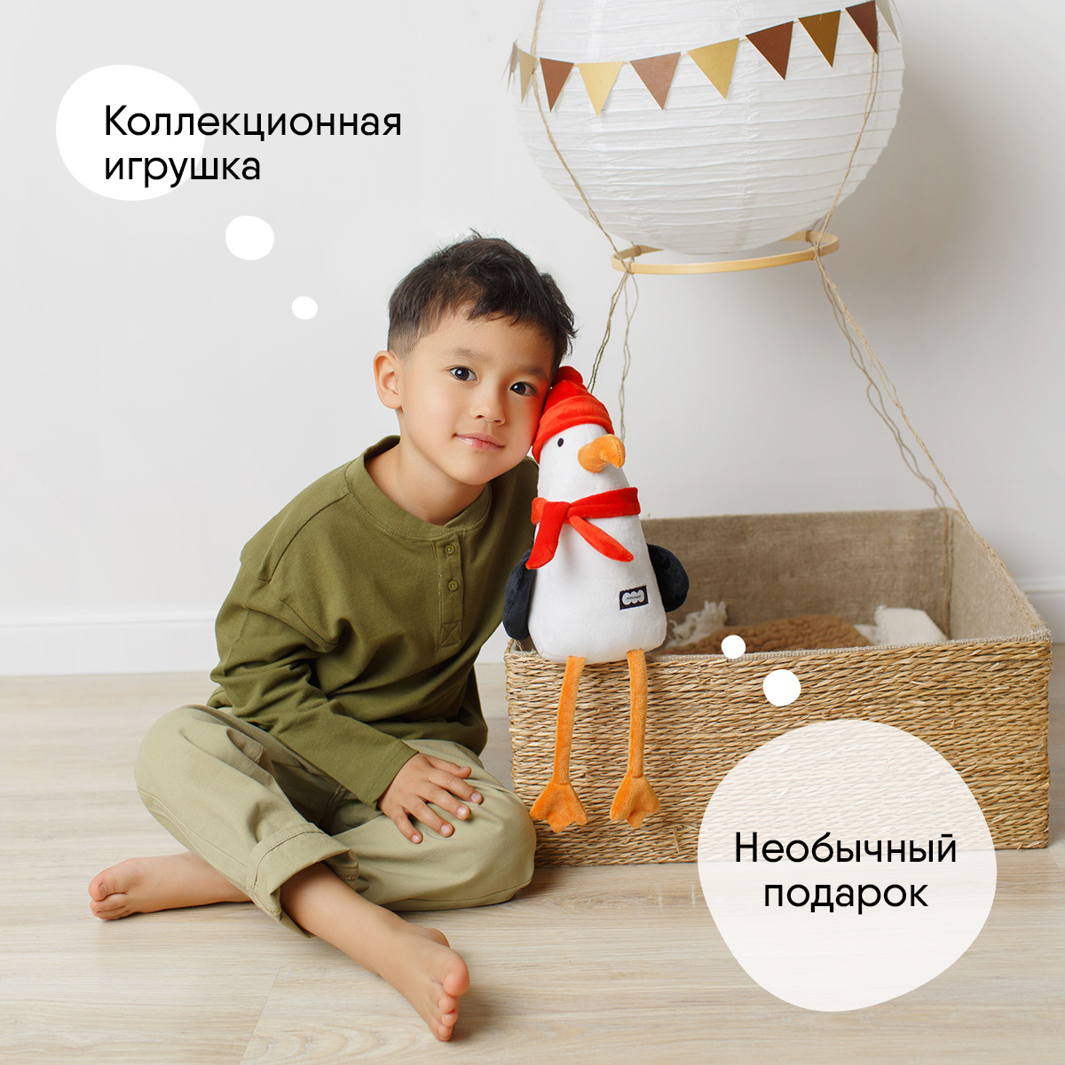 Игрушка мягкая Мякиши Чайка Зима - фото 2