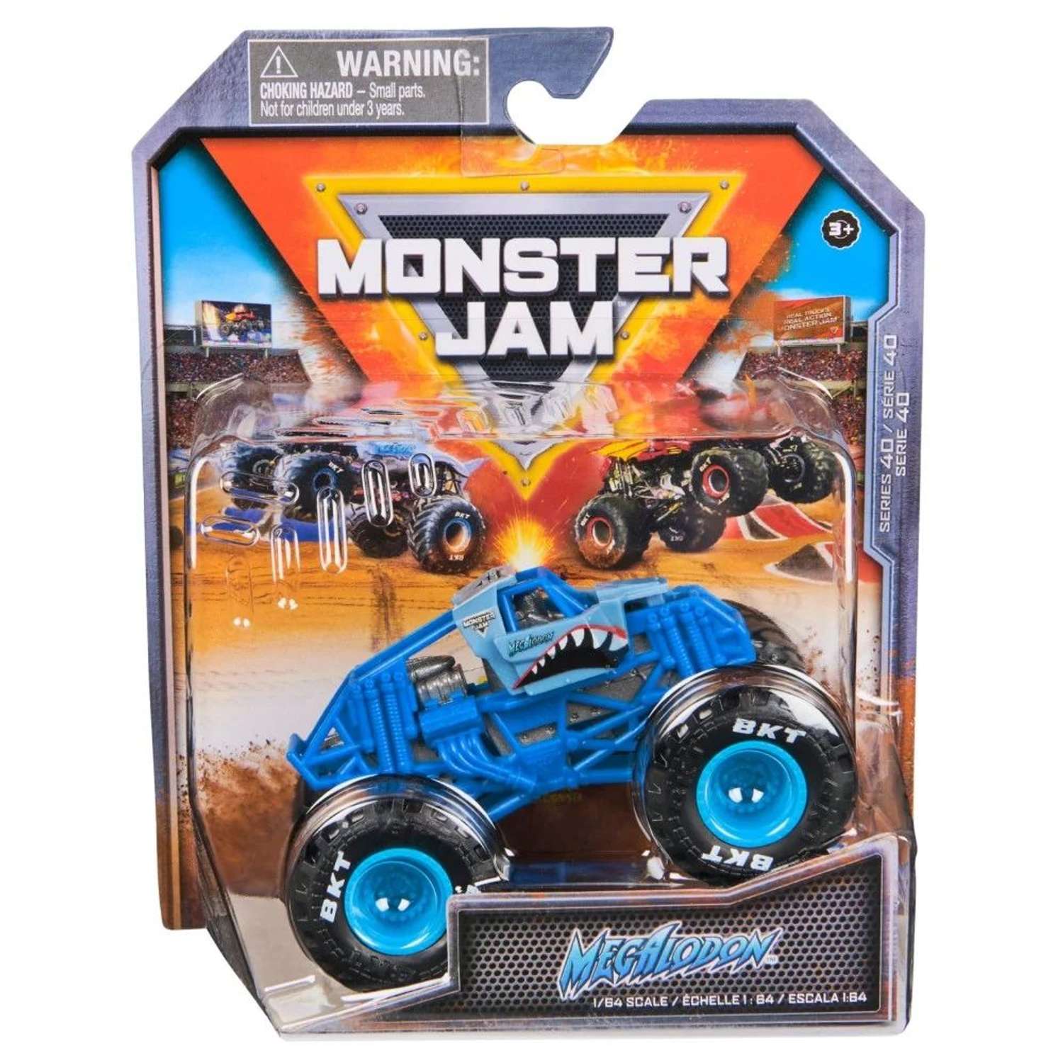 Монстр-трак Monster Jam 1:64 Megalodon 1:64 синий 6044941 - фото 5