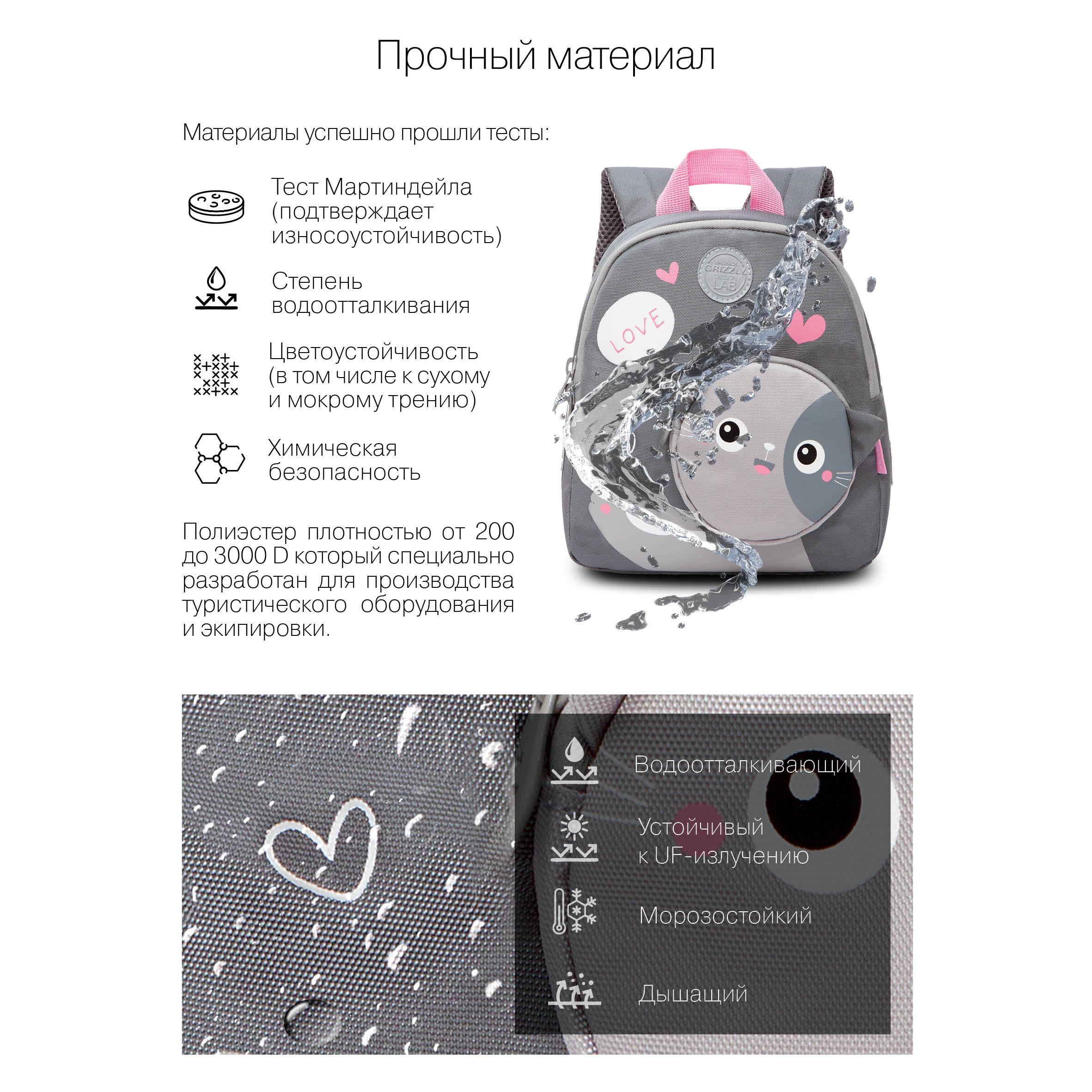 Рюкзак дошкольный Grizzly Кот - фото 10