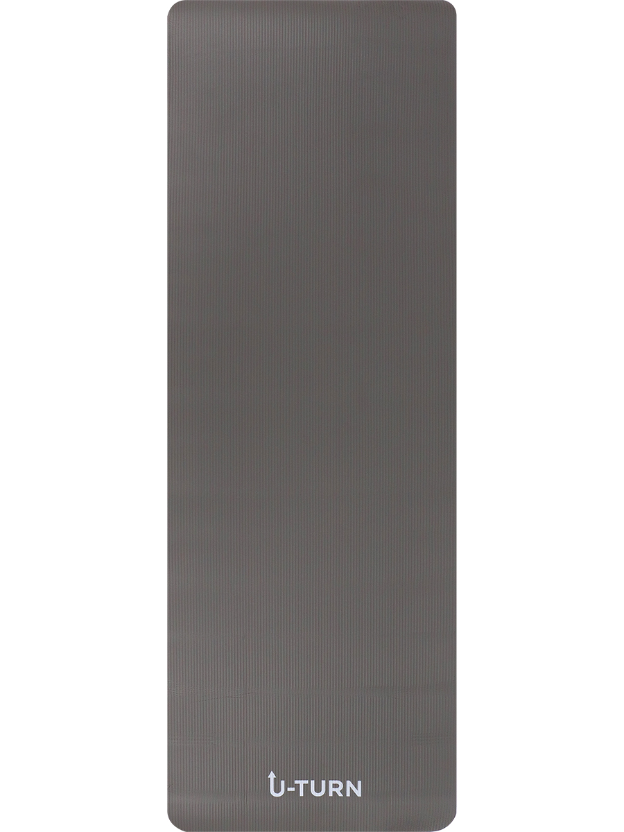 Коврик спортивный U-TURN для фитнеса и йоги серый - фото 7