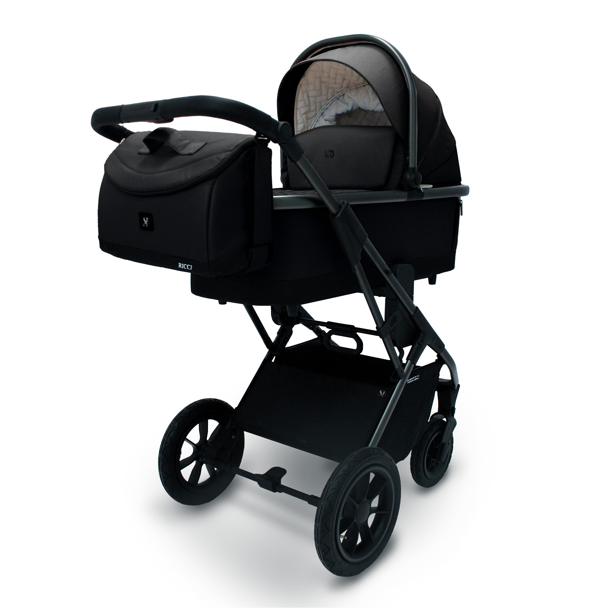 Коляска 2в1 Sweet Baby Ricci Black (Air) черный - фото 14