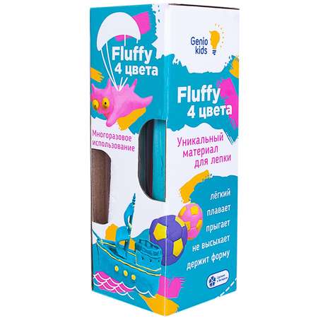 Пластилин Genio Kids Fluffy воздушный 4 цв.