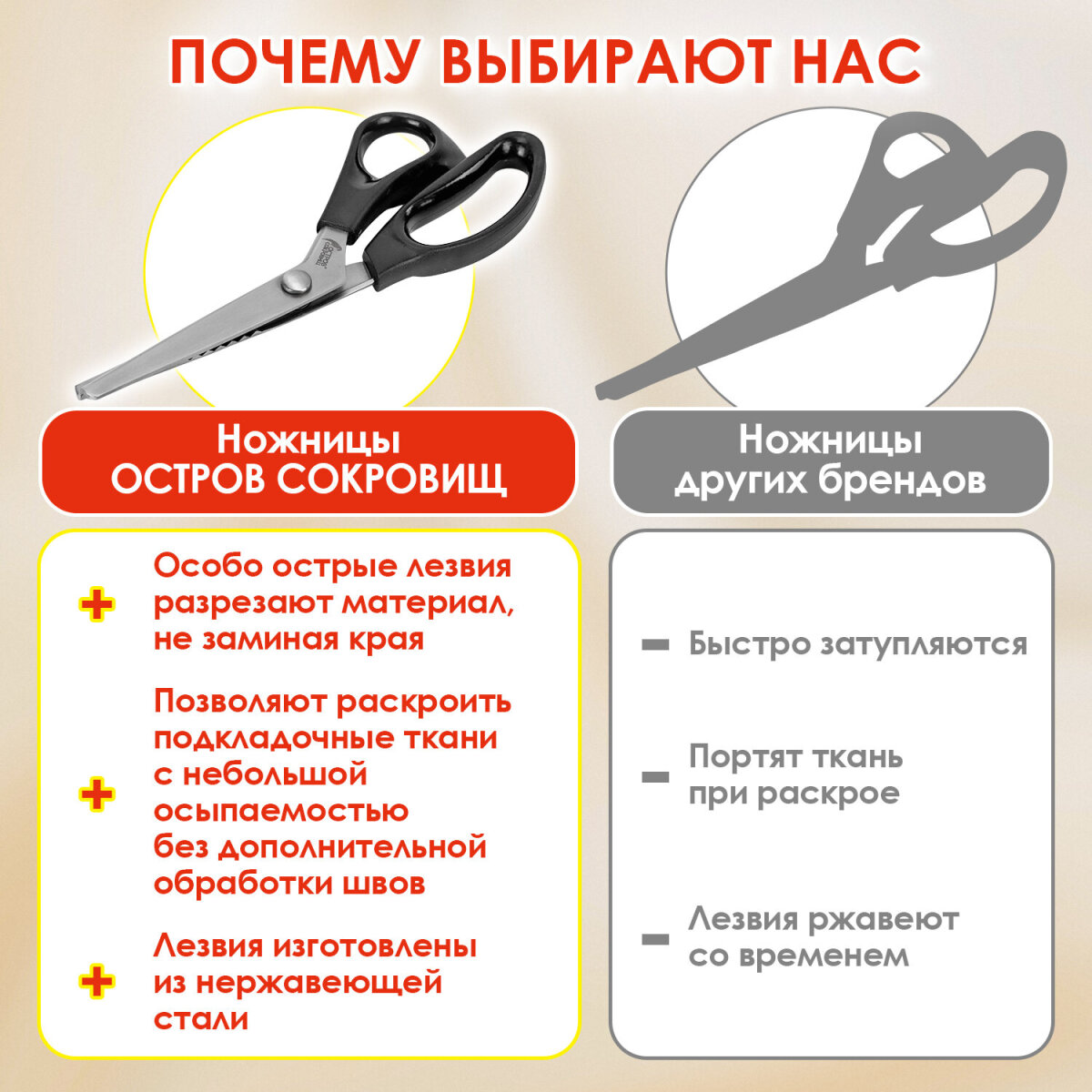 Ножницы портновские Остров Сокровищ - фото 5