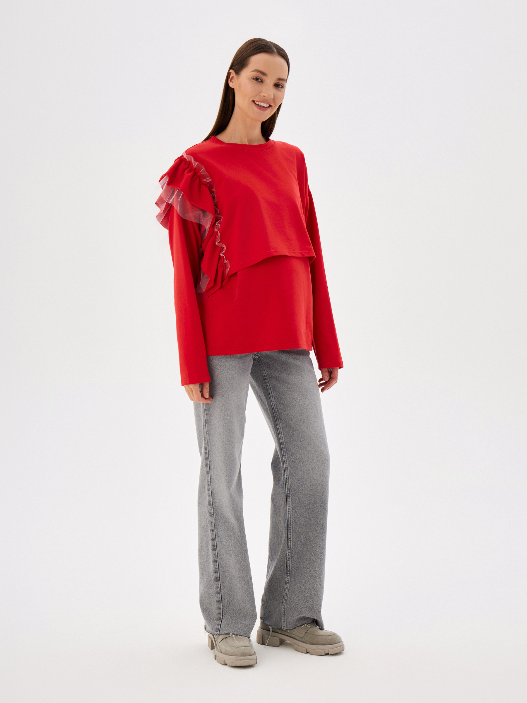 Лонгслив для кормящих Proud Mom ЛВОЛ-0500-красный - фото 6